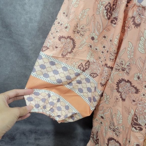 MISSLOOK Bohemian Style Puff Sleeve Blouse Size Medium - Picture 4 of 12